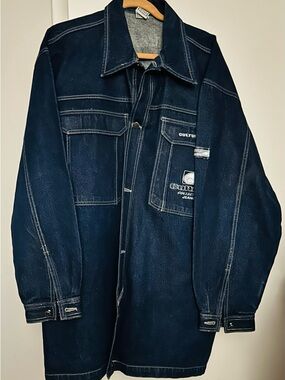 VTG Culture Denim Black Jacket Men's XL Y2K Streetwear 90s Style 2pac HipHop